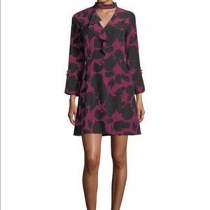 Derek Lam 10 Crosby Choker Silk Dress,Bell Sleeves